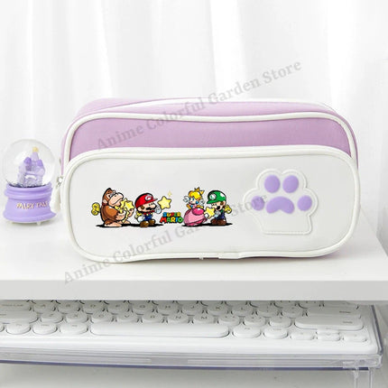 Super Mario Dog Claw Large Capacity Pencil Case Anime Cartoon Fashion Stationery Storage Bags Boys Girls Cute Pen Box Gifts
