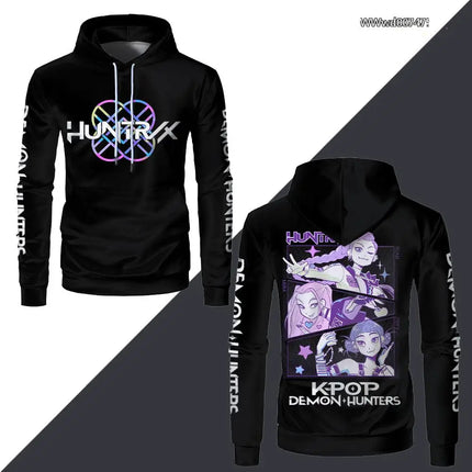 Hot Selling KPop Demon Hunter Pattern Hoodie Spring And Autumn Fashion Men And Women Loose Sweatshirt Long Sleeve Sweatshirt