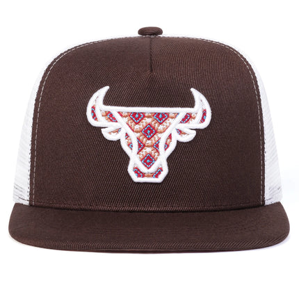 Unisex Ox Head Embroidery Hip-hop Net Hats Spring Summer Outdoor Adjustable Casual Baseball Caps Sunscreen Hat Cap