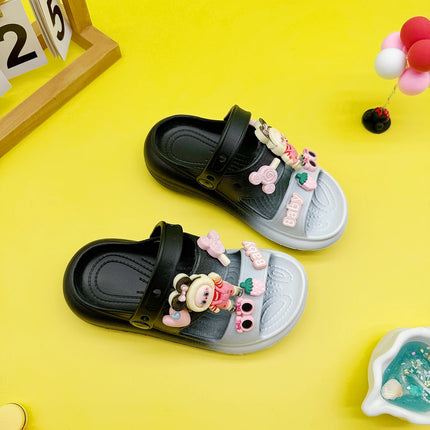 Fashion Popular Cartoon Sunglasses Slippers New Double Color Flats Bottom Boys and Girls Non-Slip Soft Bottom Sandals 811