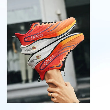 Summer Men's Running Shoes New Professional Carbon Plate Sports Training Shoes Outdoor Non-slip Shock-absorbing Tennis Shoes