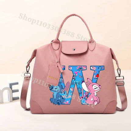Disney Stitch High-capacity Luggage Bag for Women Anime Fashion Crossbody Bags Fashion Travel Portable Simple Tote-bag Gifts