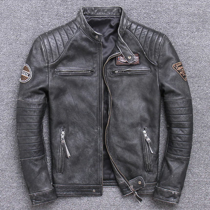 Sheepskin 100% Real Coat Men Autumn Winter Clothes Men's Leather Jacket 2023 Streetwear Moto Bliker Genuine Leathers 680