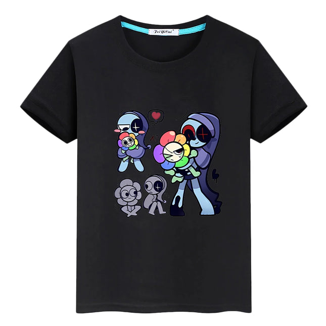 Dandys World print t shirt for kids boy 10year Tops 100%Cotton Cartoon Tees anime Short pride tshirt y2k one piece girl clothes