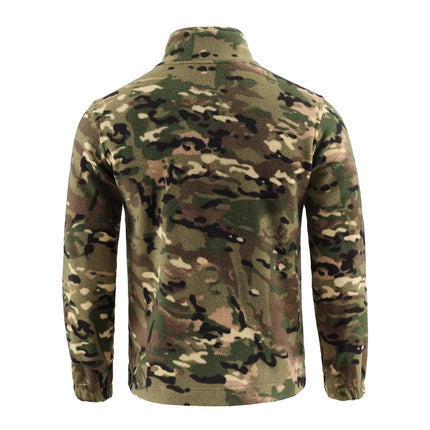 Outdoor Camouflage Fleece Jacket Double-Sided Shake Fleece Cardigan Tactical Jacket Warm Mountaineering Suit