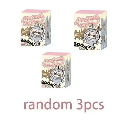 Til 2025 Labubu Heartbeat Macaron Emalje Monster Ansigt Blind Box PVC Statue Skrivebordsdekoration Sød Dukke Børnefødselsdagsgave