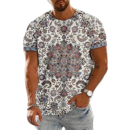 Summer Fashion National Characteristic Clothing Printed Men's And Women's Casual Round Neck Short Sleeve Hip Hop Street T-shirt