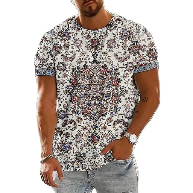 Summer Fashion National Characteristic Clothing Printed Men's And Women's Casual Round Neck Short Sleeve Hip Hop Street T-shirt