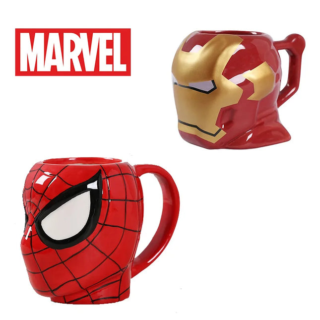 Marvel Superhero Spiderman Action Figure Water Cup Iron Man Cartoon Anime Model Ceramic Mug Captain America Hulk Coffee Cup Gift