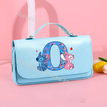 Disney Stitch High-capacity Pencil Case Students Letter A-Z Printed Pen Bags Boys Girls Stationery Storage Box School Supplies