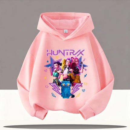 KPop Demon Hunters Hoodies Baby Girl Boy Clothes Fashion Casual Hooded Sweatshirts K-Pop Demon Hunters Pullover Kids Outfits Gif