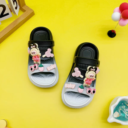 Fashion Popular Cartoon Sunglasses Slippers New Double Color Flats Bottom Boys and Girls Non-Slip Soft Bottom Sandals 811