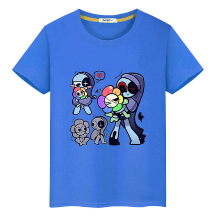 Dandys World print t shirt for kids boy 10year Tops 100%Cotton Cartoon Tees anime Short pride tshirt y2k one piece girl clothes