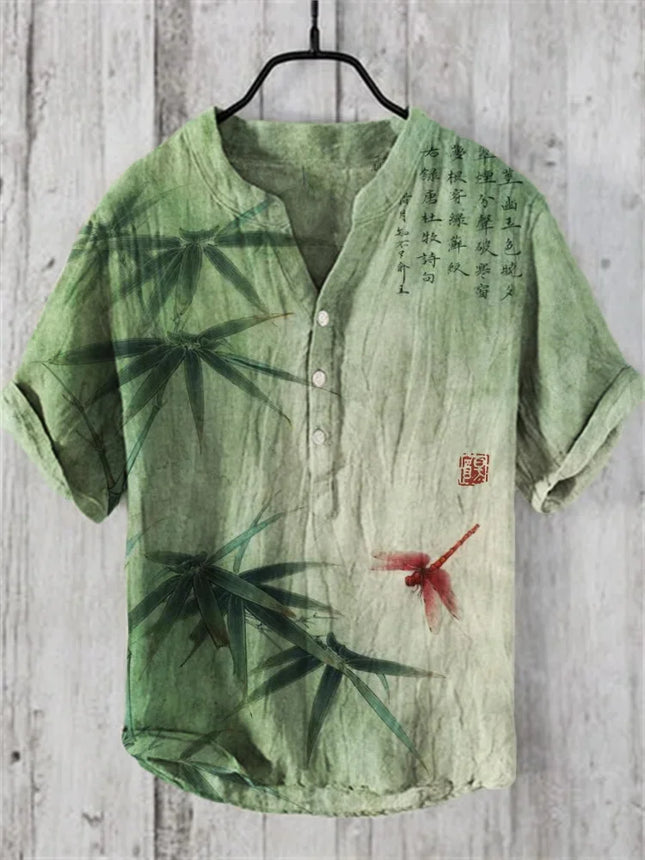 Spring and Summer Men's and Women's Casual Shirts Blue Octopus Short Sleeve Linen Shirt Hawaiian Style 3D Printed Shirt Men's To