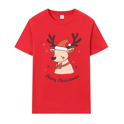 Christmas EIK Print T-Shirt Casual Short Sleeve Crew Neck Tshirts Women's Clothing Merry Christmas Oversized Tee Christmas Gifts