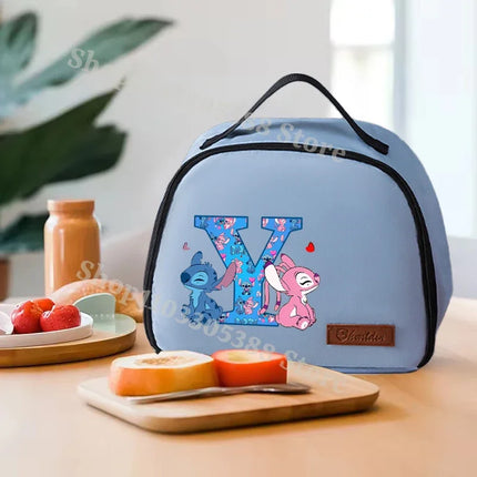 Anime Stitch Lunch Bags Disney Fashion Aluminum Foil Insulated Box Picnic Portable Keep Fresh Handbag Food Storage Bento Pouch