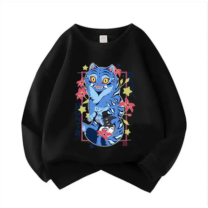 Crew Neck Kid Hoodie Movie Unisex Hoodies Manga Kids Kpop Demon Hunters Children's Sweatshirt Cute Tiger Hoody for Boys Girls