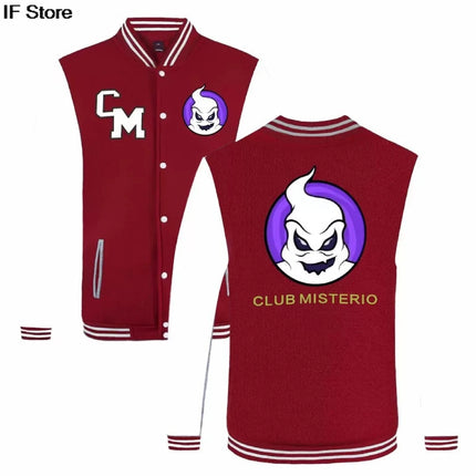 CLUB MISTERIO Men's Women's Baseball Jacket – Popular Spanish Podcast Edition Hip Hop Streetwear Spring Trendy Men Women Jackets