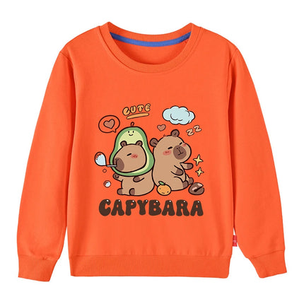 Cute Capibara Cotton Sweatshirt For Boys And Girls Children's Funny Hoodies For Autumn Kids Long Tshirt Outdoor Sports Sweater