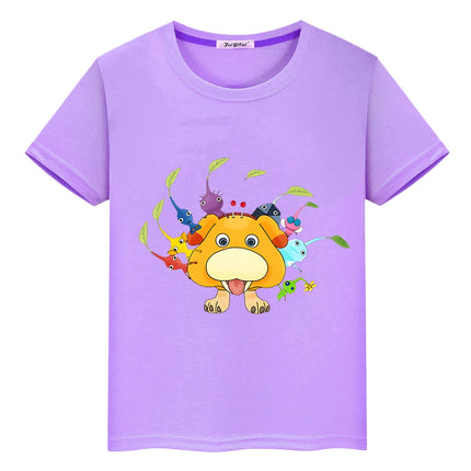 boy girl Print T-shirt Pikmin cartoons 100%Cotton Short pride tshirt Summer Cute Tops Tshirt anime Tees y2k clothes kid Day gift