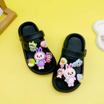 Fashion Popular Cartoon Coffee Slippers New Flats Bottom Boys and Girls Non-Slip Soft Bottom Sandals 811