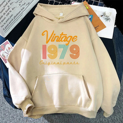 Premium hoodie New Autumn And Winter Fashion Long Sleeve Funny Vintage 1979 Printed Hoodies Casual Loose Sweatshirt Oversized