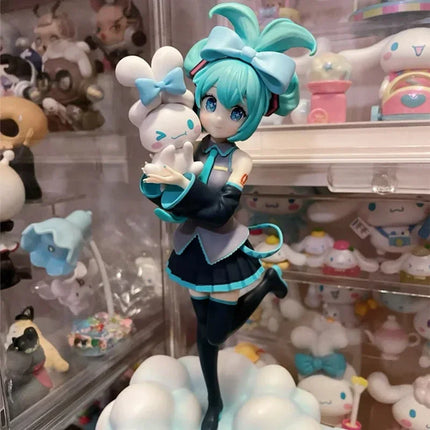 Original Sega Luminasta Hatsune Miku With Cinnamoroll Anime Figure Pvc Model Desktop Decor Figurine Collect Girls Birthday Gift