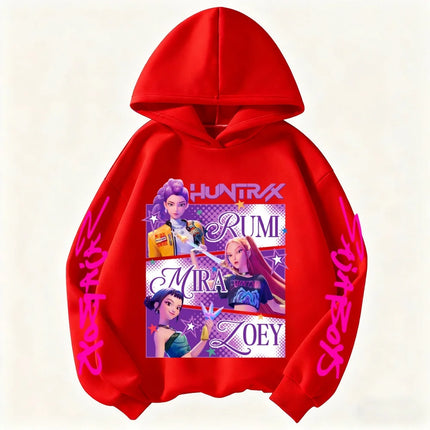 Autumn and winter hoodie movie comics children Kpop Devil Hunter children's sportswear cute sweet hoodie girl