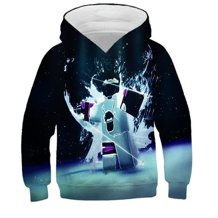 Loose Fit 3D Roblox Hoodie Kids 3-14Y Spring Autumn Boys Clothes Girls Outfit