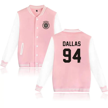 Dallas 94 printed fashion hip hop style men's women baseball jacket sport casual long sleeve hoodies sweatshirt jackets