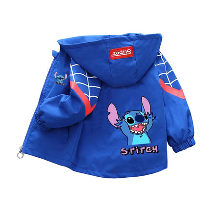 Kids labubu Clothes Autumn Baby Boys Girls Jacket Fashion Cartoon Stitch Print Outerwear for Kids Clothes Children Summer Coat
