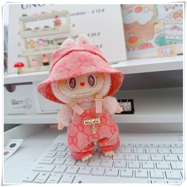 For 17cm Labubus Mini Doll Clothes Outfit Hat Bag Clothes Shoes Labubu II Doll Accessories Cultivate Sitting Party Game Toys