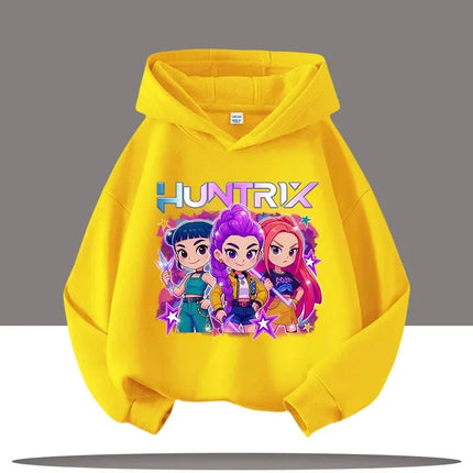 KPop Demon Hunters Hoodies Baby Girl Boy Clothes Fashion Casual Hooded Sweatshirts K-Pop Demon Hunters Pullover Kids Outfits Gif