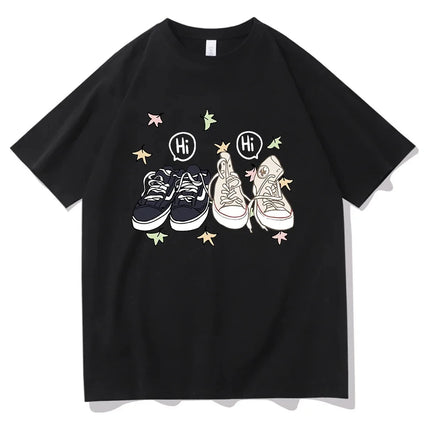 Heartstopper T-Shirt Nick Charlie Shoes Hi Clothes Tops Tees Camiseta Womens Men Casual Loose T Shirt Plus Size Tshirt Tops