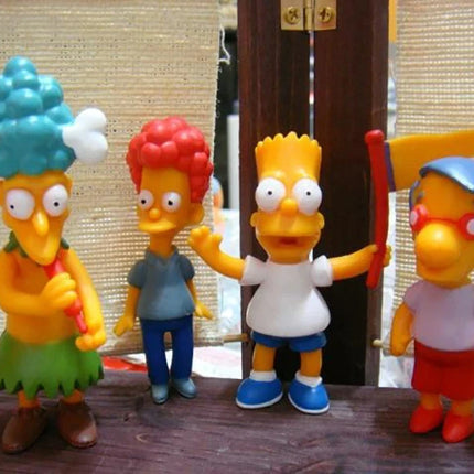 Disney Simpsons Cartoon Action Figures Toys Funny Homer Marge Bart Mini Figurines Pvc Doll Model Children Toy Birthday Gift