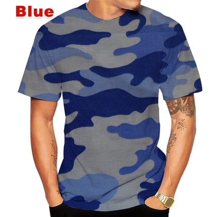 Men's Personalized T-shirt Summer Camouflage 3D Printing T-shirt Loose Soft Comfortable Breathable T-shirt Men's Top