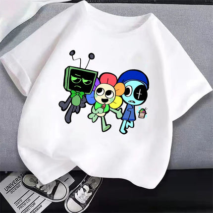 Game Dandy's World Kids Anime Cotton T-shirt Boy Girl Short Sleeve Top Children Cartoon Cute Tee Summer Casual Clothes Gift 2024