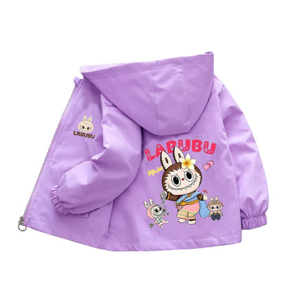 Kids labubu Clothes Autumn Baby Boys Girls Jacket Fashion Cartoon Stitch Print Outerwear for Kids Clothes Children Summer Coat