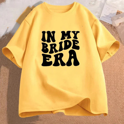 In My Bride Era T-shirts Engagement Bachelorette Trendy Tshirt Cotton Short Sleeve Female Clothing Vintage Bride Party Tee Shirt