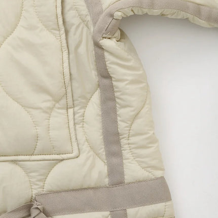 ZBZA Women Quilted Jacket Coat Drawstring High Neck Zipper Hidden Button Clip Cotton Outerwear Fall Winter New Female Chic Coat