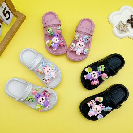 Fashion Popular Cartoon Coffee Slippers New Flats Bottom Boys and Girls Non-Slip Soft Bottom Sandals 811