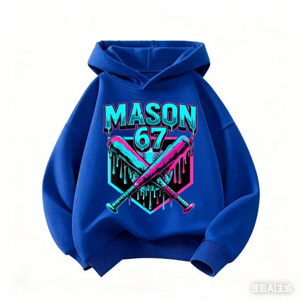 Unisex Cute Six Seven Hoodie, Crew Neck Hoodies for Boys and Girls, Children's Clothing, Funny Brainrot 67 Sweatshirts