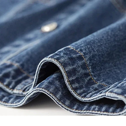 SENTUBILA Pure Cotton Denim Jacket Women 2025 Spring Autumn Outerwear Round Neck Pockets Cropped Jeans Coat Womans W41W53402