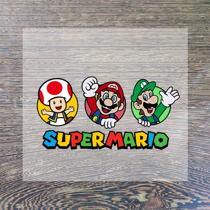 Super Mario Heat Transfer Stickers Cartoon Cute Iron on Patch Decals Clothes Sticker T-shirts Hoodie Clothing Hats DIY Applique