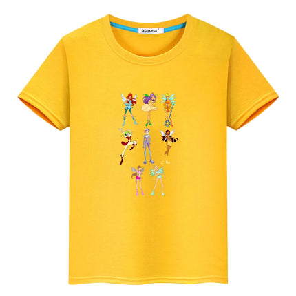 Winx print Cartoon 100%Cotton t shirt for kids boy 10year anime Short  pride tshirt Winx Cute Tops y2k girl clothes baby clothes