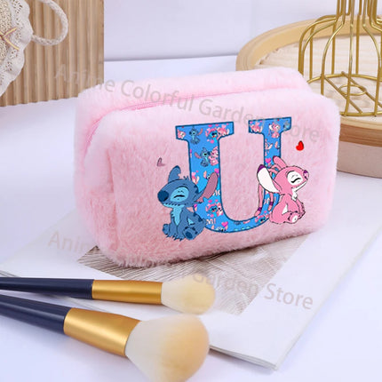 Disney Stitch Plush Cosmetic Bag for Women Anime Cartoon Fashion Makeup Pouch Girls Cosmetics Storage Bags Washing Handbag Gifts