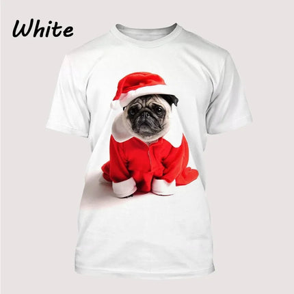 New Men's Cool T-Shirt Dog Pug 3D Printed Short-sleeved Shirt Fashionable Casual T Shirts Tops Animal T-Shirt XS~5XL
