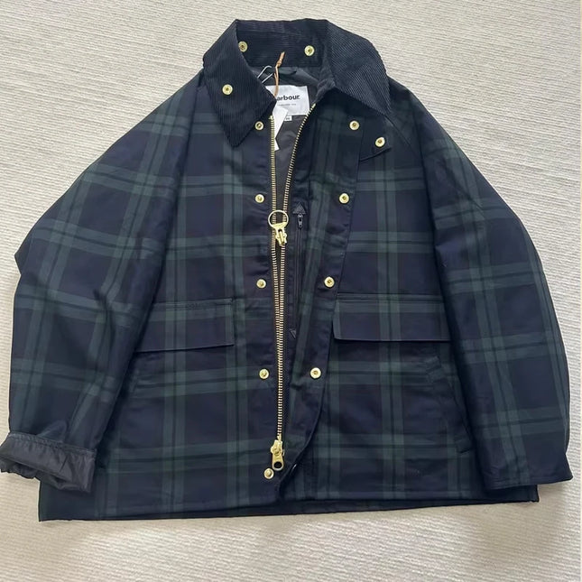 B@r Green Plaid Jacket