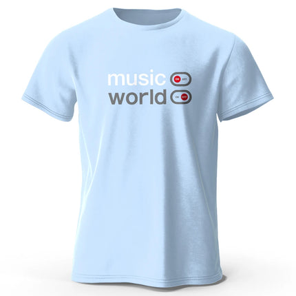 Men's Music World Printed T-Shirt 100% Cotton Oversized Classic Funny Graphic Tees for Men Women Summer Tops