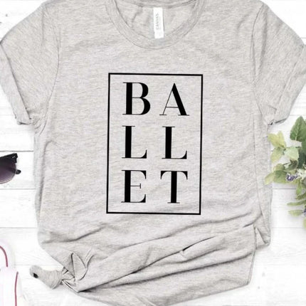 Summer Women T Shirt Ballet Letters Print Tshirt Women Short Sleeve O Neck Loose T-shirt Ladies Causal Tee Shirt Clothes Tops